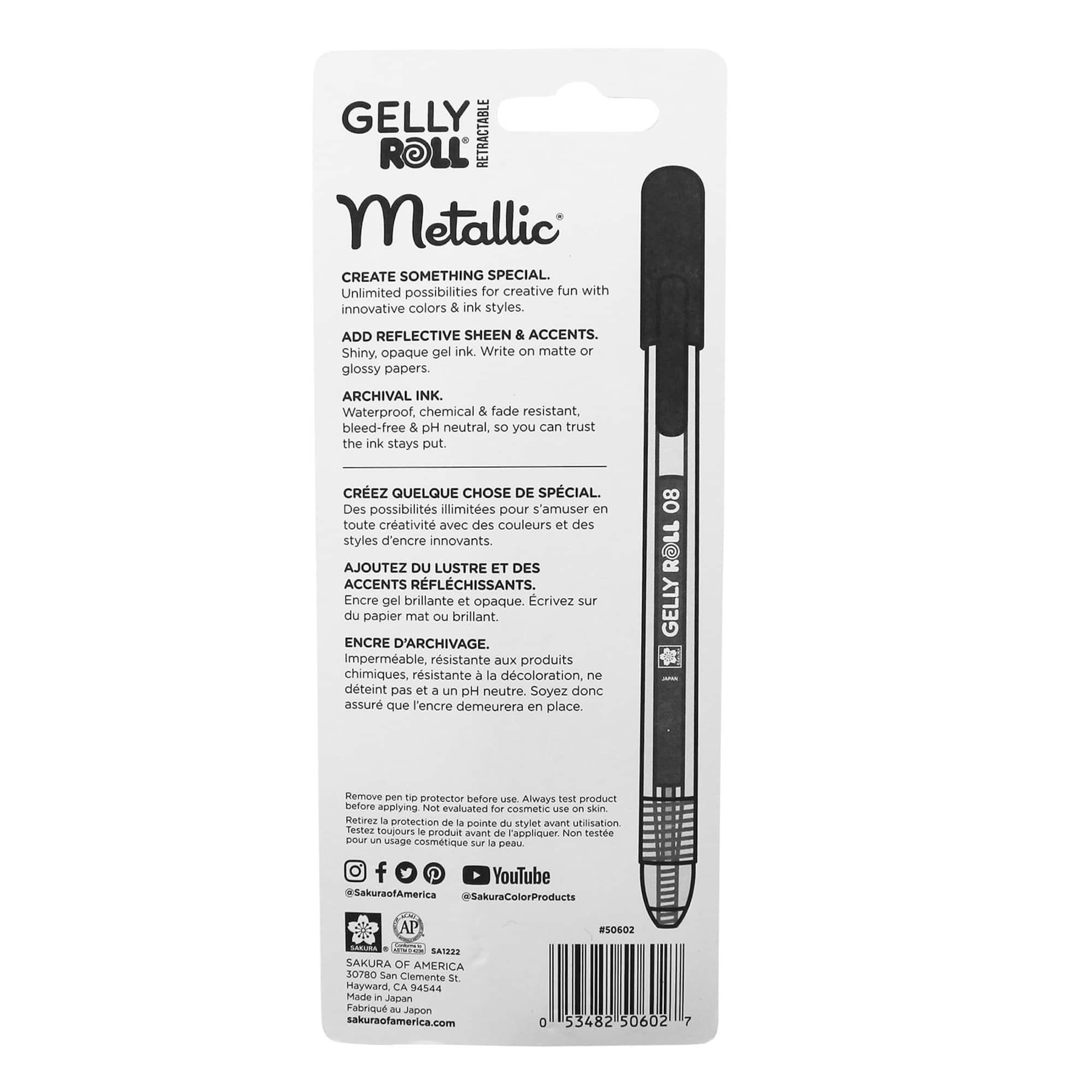 Sakura® Gelly Roll® 0.8mm Medium Point Retractable Metallic Gel Pen Set